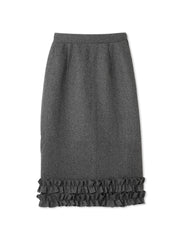 ウールライクフリルヘムAラインスカート