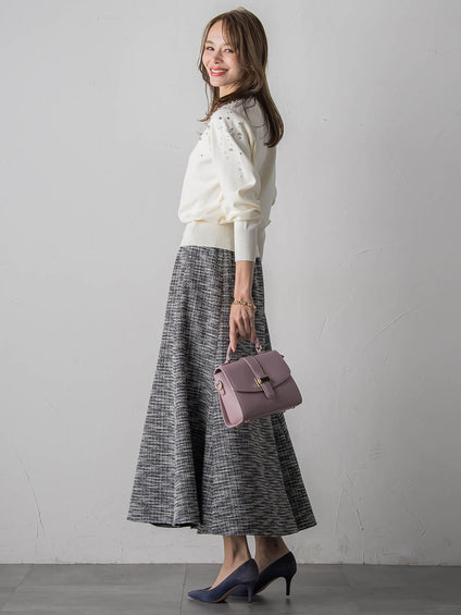 アシメパールビジューニット