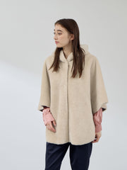 ショートファーボンディングケープコート