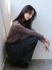 【日本製】Sheer velour ringer t　