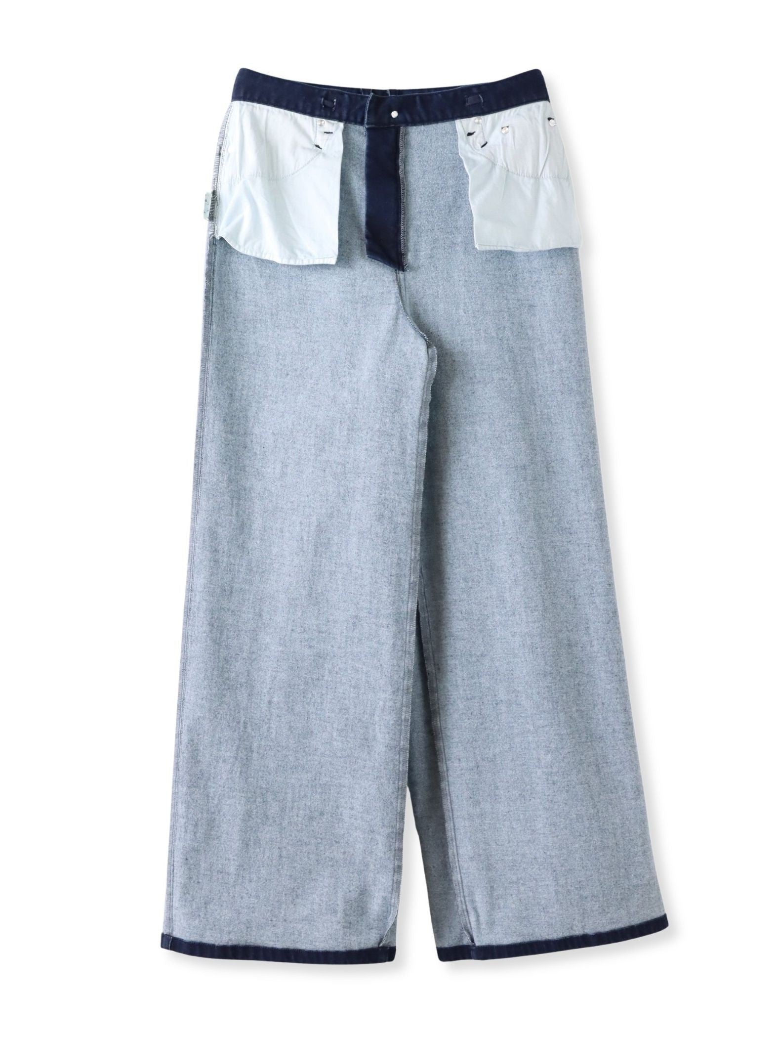 【WEB限定/大きいサイズ】裏起毛デニムワイドパンツ
