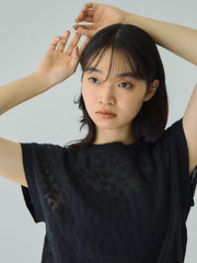 シアーレオパードジャガードニット≪手洗い可能≫