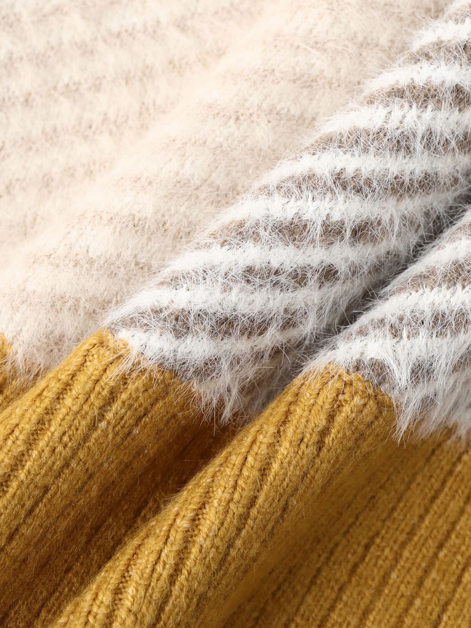 シャギージャガード切替えニット≪手洗い可能≫