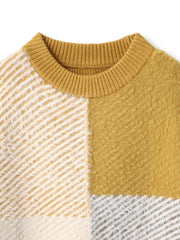 シャギージャガード切替えニット≪手洗い可能≫