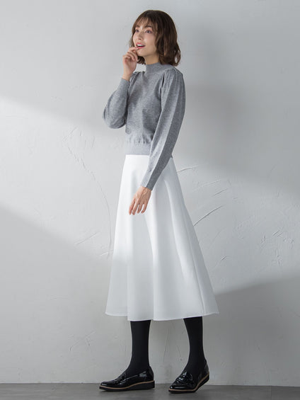 【S/M/L展開】冬仕様 美シルエットロングフレアスカート ≪洗濯機で洗える≫