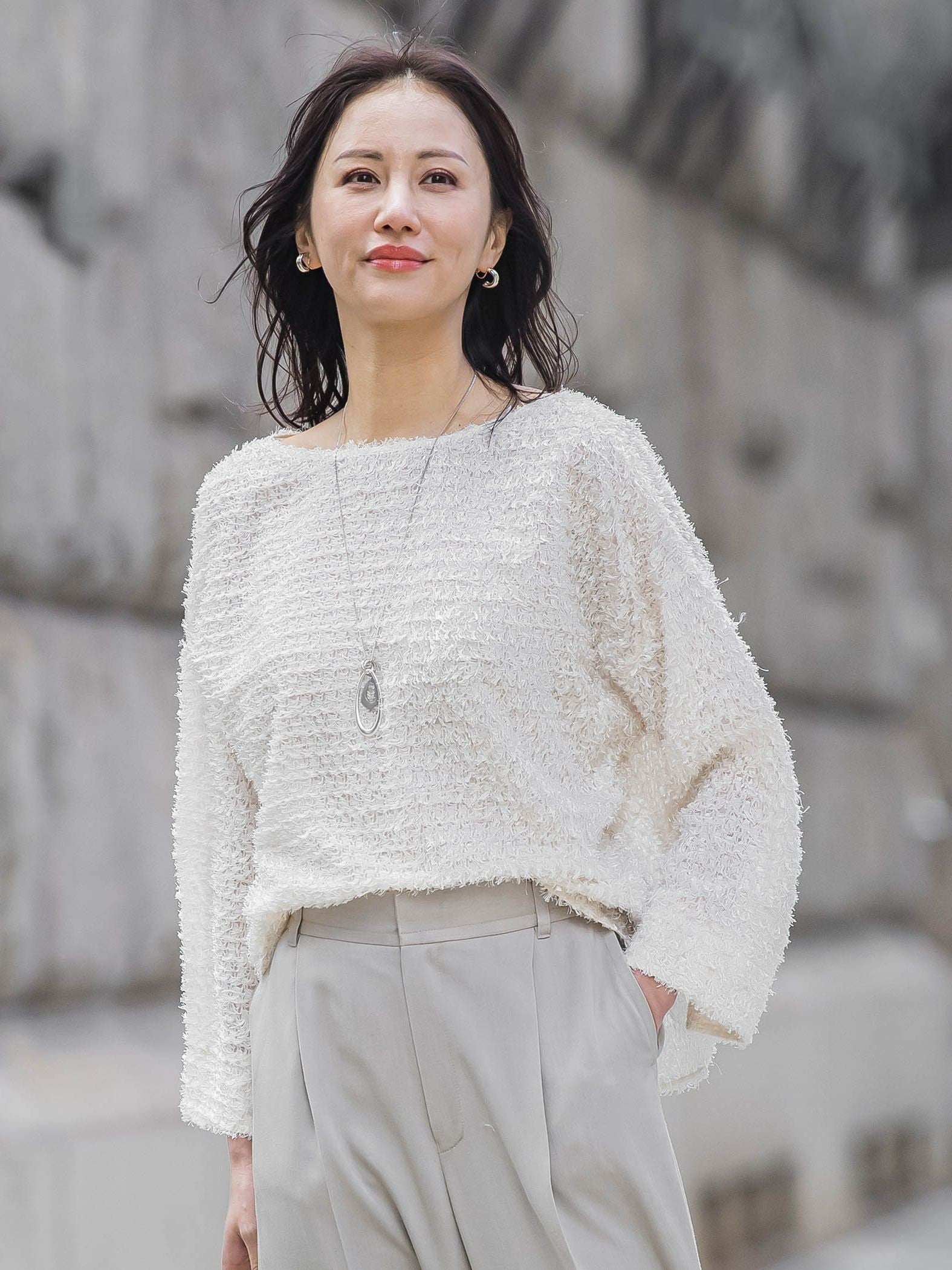 カットジャガードブラウス