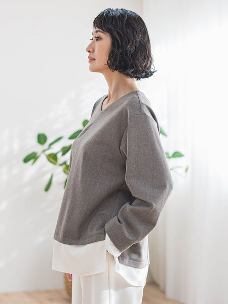 【大きいサイズ】ピクシエスタVネックブラウス