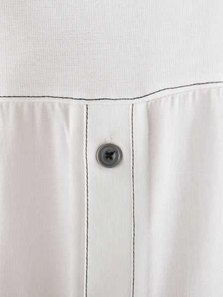 ポンチローマBACK釦ドッキングプルオーバー