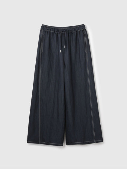 【シーズンレス】ナイロンツイルデニムイージーワイドパンツ