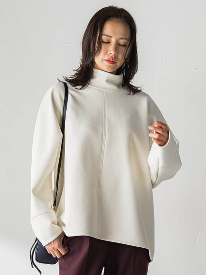 【WEB限定】裏毛布スタンドネックプルオーバー≪毛玉防止・ストレッチ≫