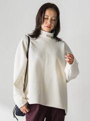 【WEB限定】裏毛布スタンドネックプルオーバー≪毛玉防止・ストレッチ≫