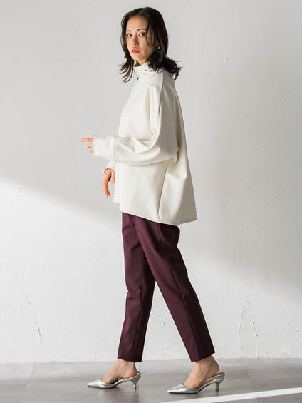 【WEB限定】裏毛布スタンドネックプルオーバー≪毛玉防止・ストレッチ≫