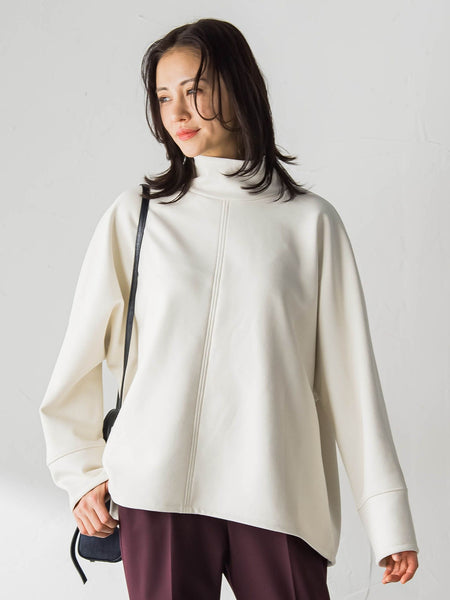 【WEB限定】裏毛布スタンドネックプルオーバー≪毛玉防止・ストレッチ≫