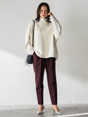 【WEB限定】裏毛布スタンドネックプルオーバー≪毛玉防止・ストレッチ≫