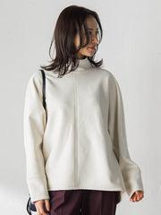 【WEB限定】裏毛布スタンドネックプルオーバー≪毛玉防止・ストレッチ≫