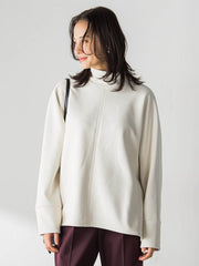 【WEB限定】裏毛布スタンドネックプルオーバー≪毛玉防止・ストレッチ≫