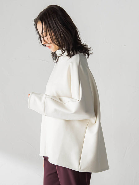 【WEB限定】裏毛布スタンドネックプルオーバー≪毛玉防止・ストレッチ≫