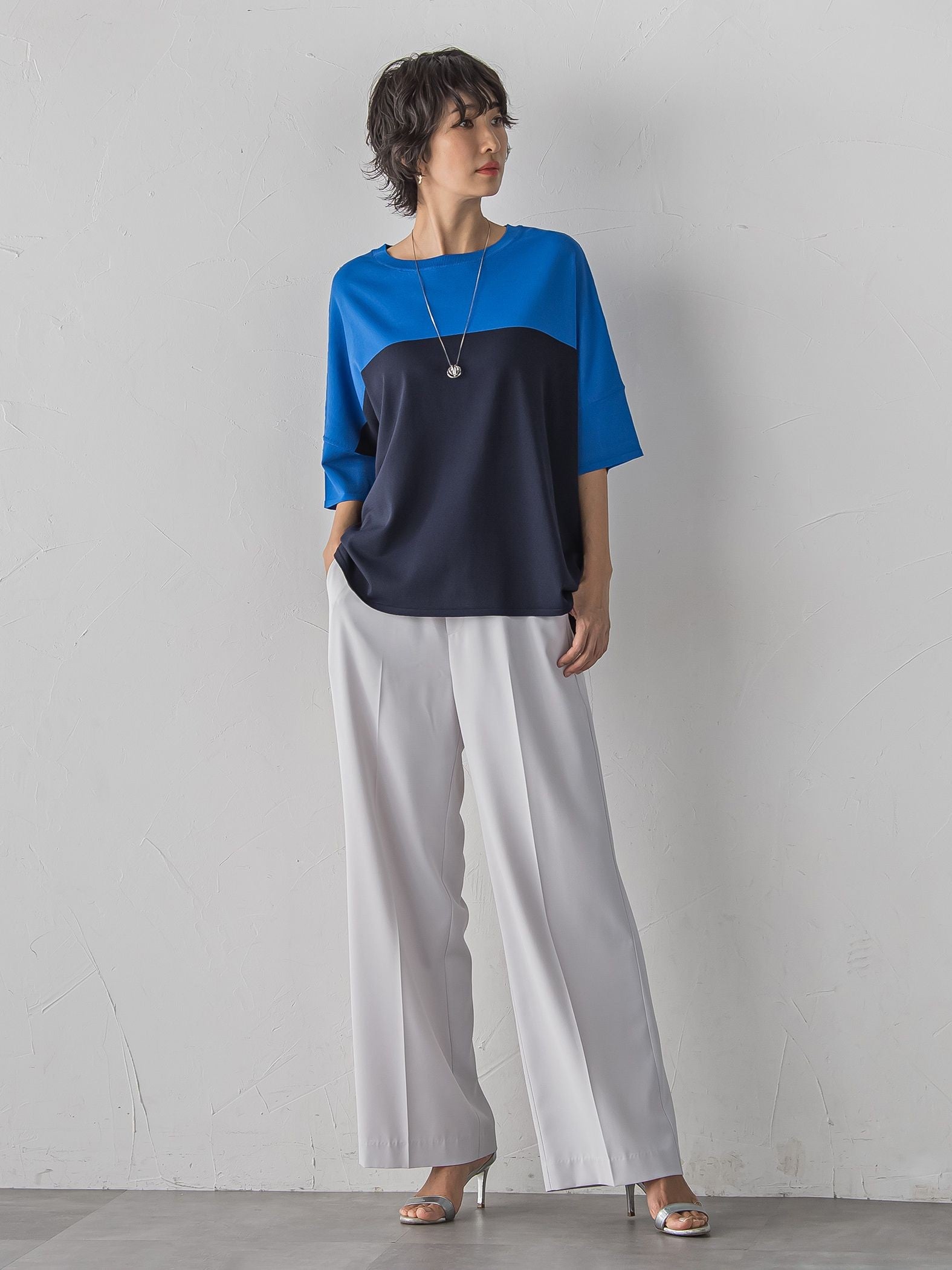 【WEB限定】”涼感”バイカラーニット