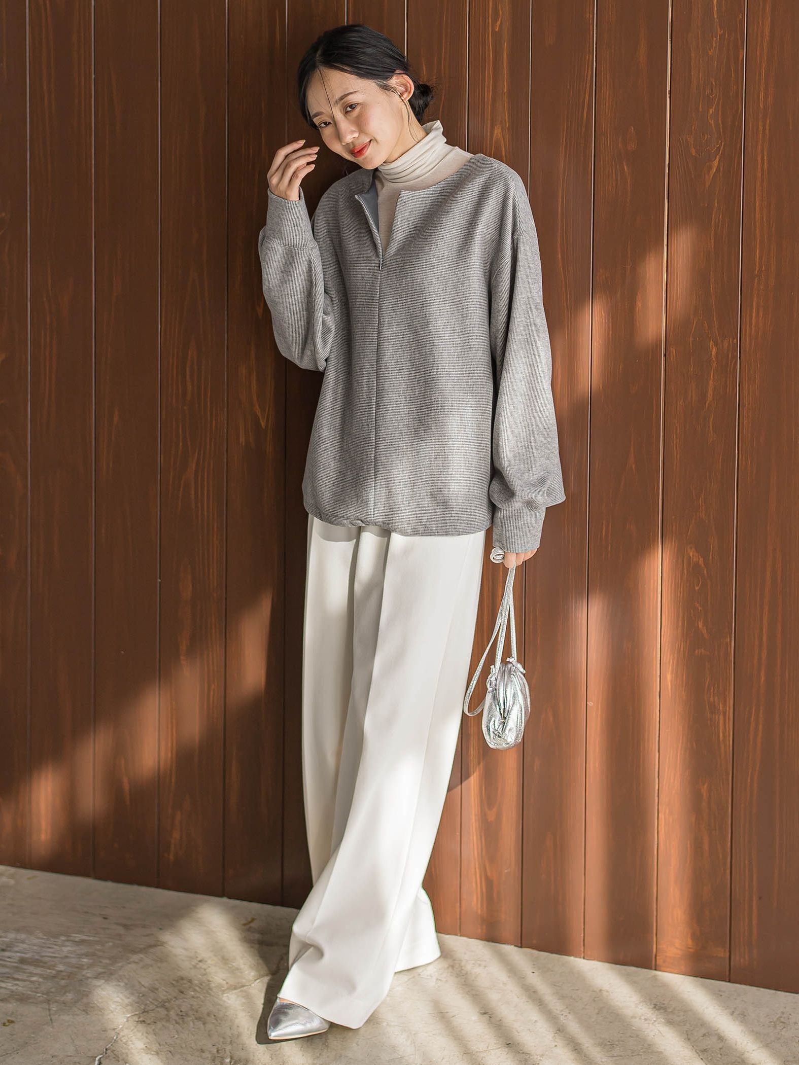 ニットコーデュロイカットソー≪手洗い可能≫