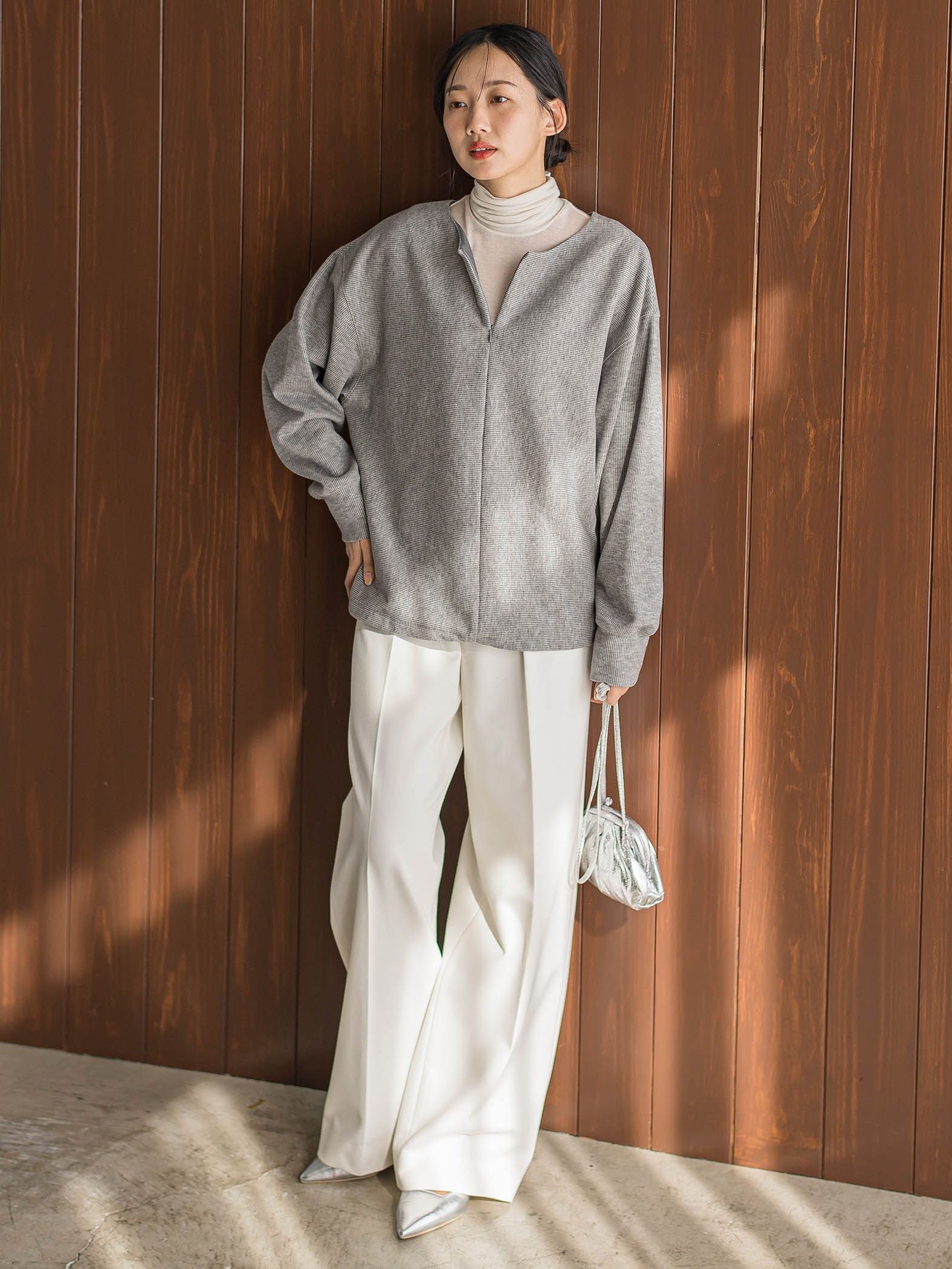 ニットコーデュロイカットソー≪手洗い可能≫