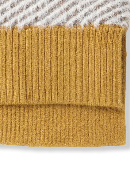 シャギージャガード切替えニット≪手洗い可能≫