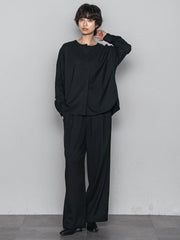 【一瞬で楽とキレイを叶える】裏起毛2WAYネックブラウス≪手洗い可能≫