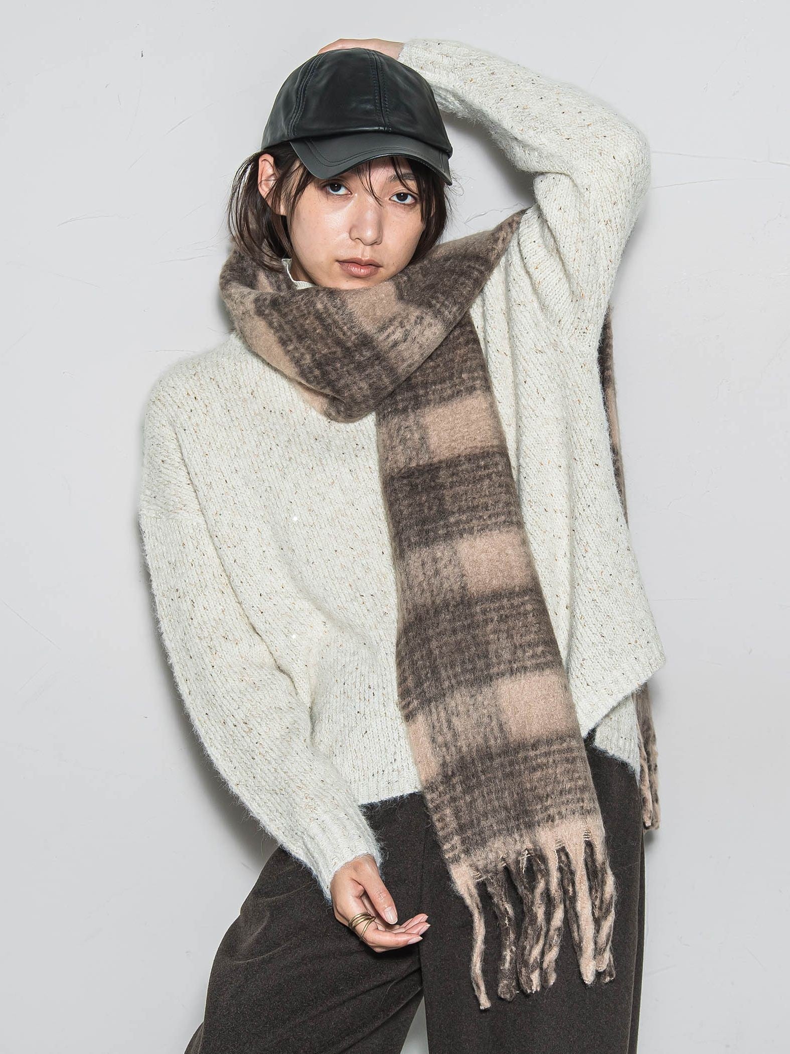 ブークレチェックストール