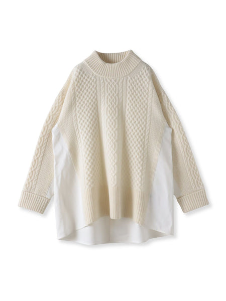 【大きいサイズ】ハミルトンケーブル切り替えニット