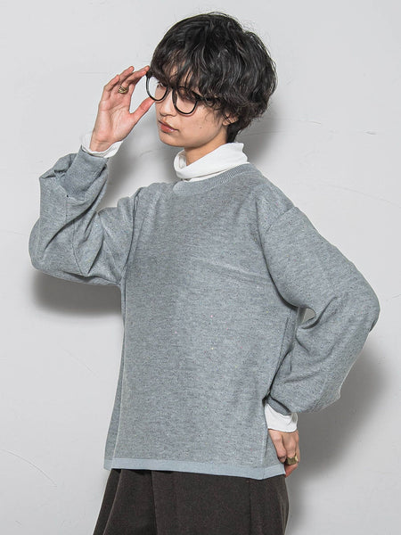 ミニスパンコールクルーネックニット≪手洗い可能≫