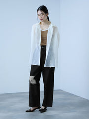 【大人の抜け感】デニムカットオフダメージパンツ