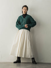 型押しジャガードタックフレアスカート≪手洗い可能≫