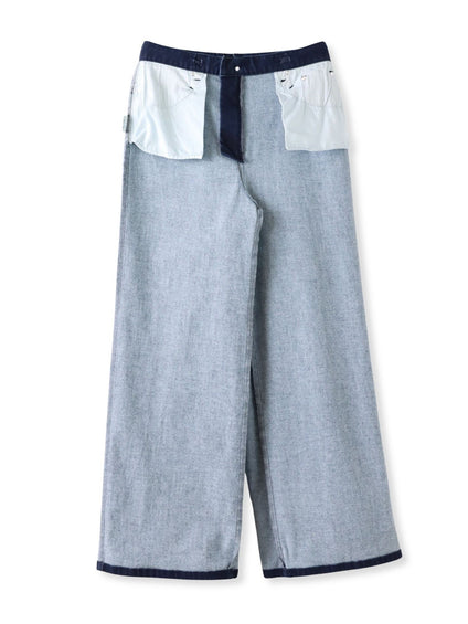 【WEB限定】裏起毛デニムワイドパンツ