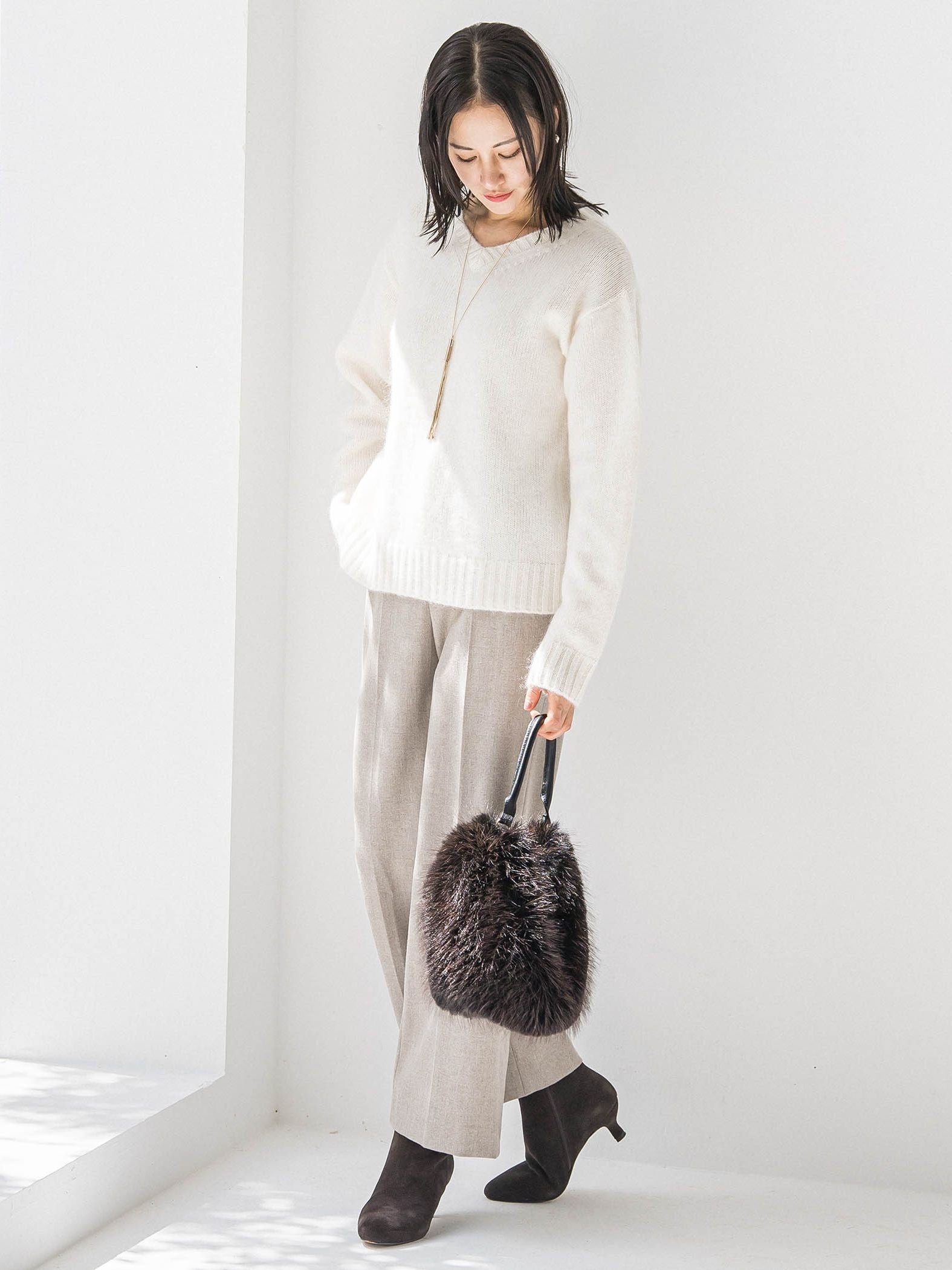 両面起毛ワイドパンツ≪WEB限定13号/洗える/セットアップ対応≫