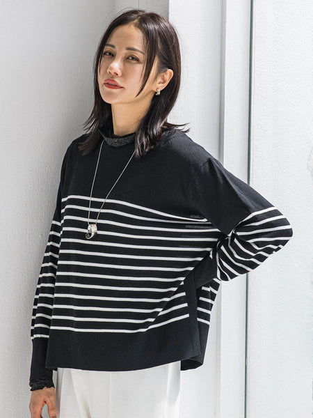 ANGELINAリブスリーブニット