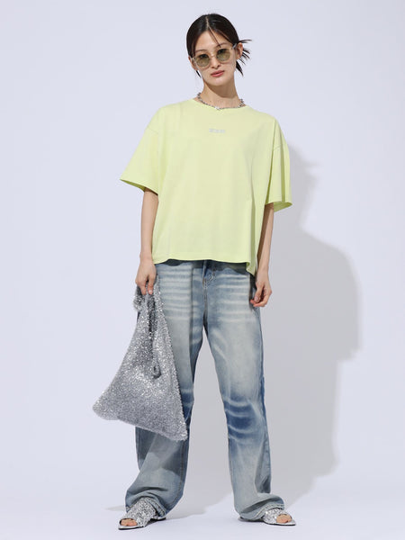 【ENIM BY VICKY】ハイゲージENIMロゴ刺繍Tシャツ《手洗い可能》