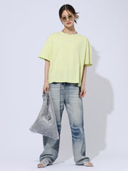 【ENIM BY VICKY】ハイゲージENIMロゴ刺繍Tシャツ《手洗い可能》