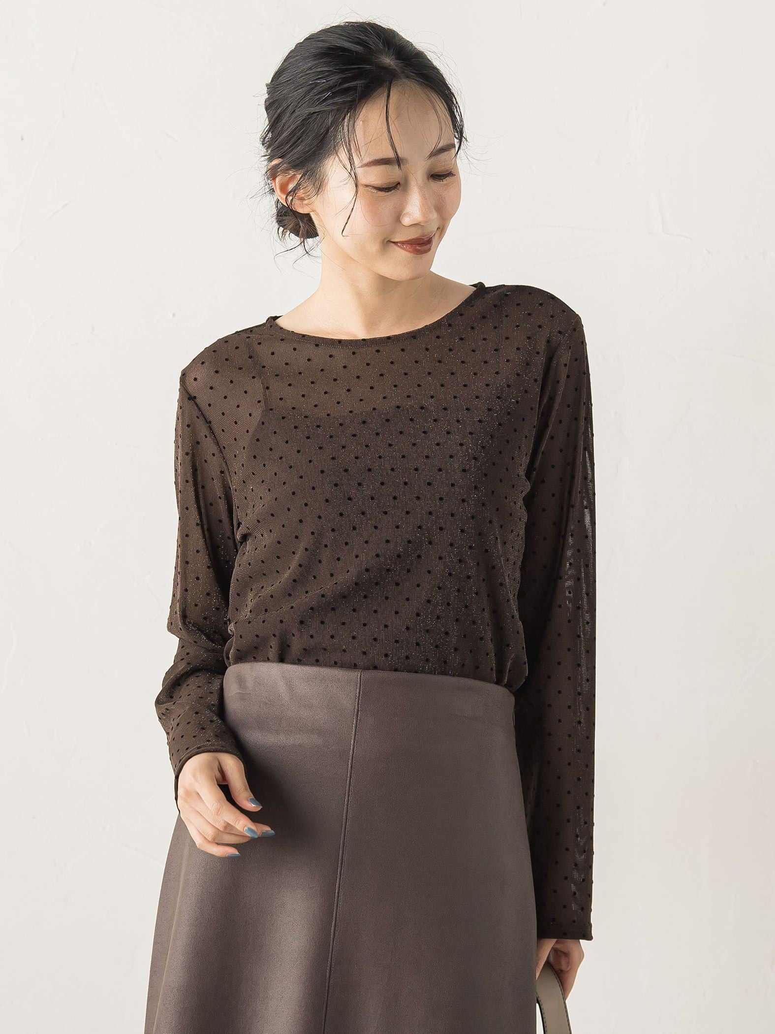 ラメフロッキードットプルオーバー≪手洗い可能≫