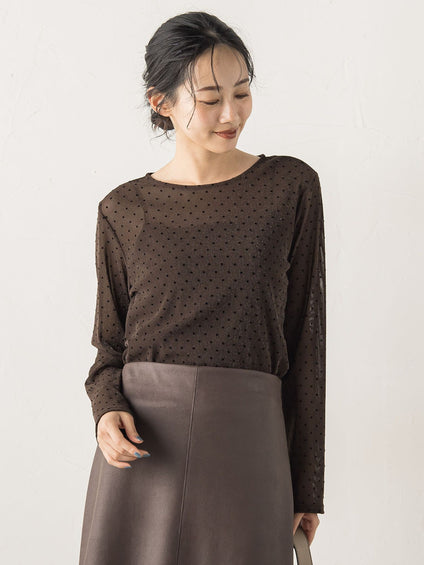 ラメフロッキードットプルオーバー≪手洗い可能≫