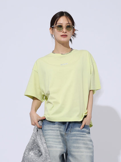 【ENIM BY VICKY】ハイゲージENIMロゴ刺繍Tシャツ《手洗い可能》