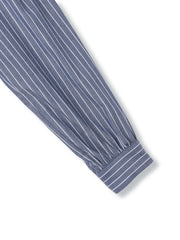 ブロードストライプフリルネックブラウス