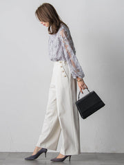 スパンコールテープチュールブラウス