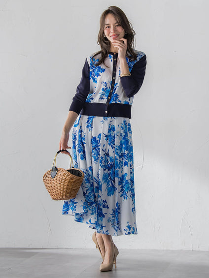 ビッグフラワーブーケカーディガン