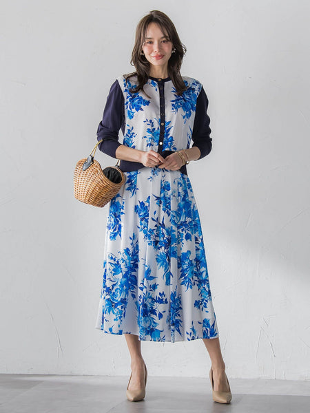 ビッグフラワーブーケカーディガン