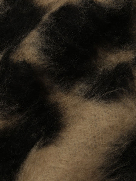 レオパードジャガードシャギーニットカーディガン