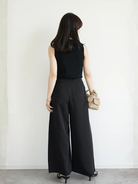 ドレープベルトワイドパンツ
