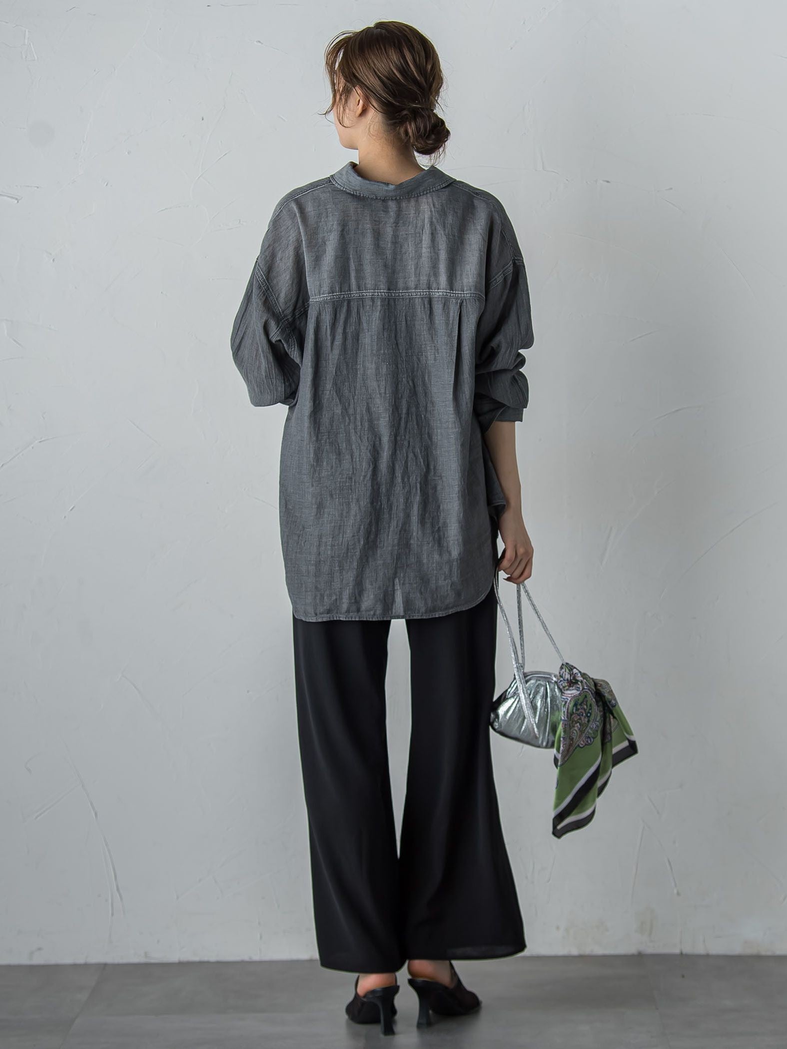 シアーデニムシャツ≪洗濯機で洗える≫