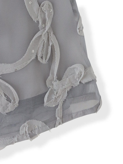 スパンコールテープチュールスカート