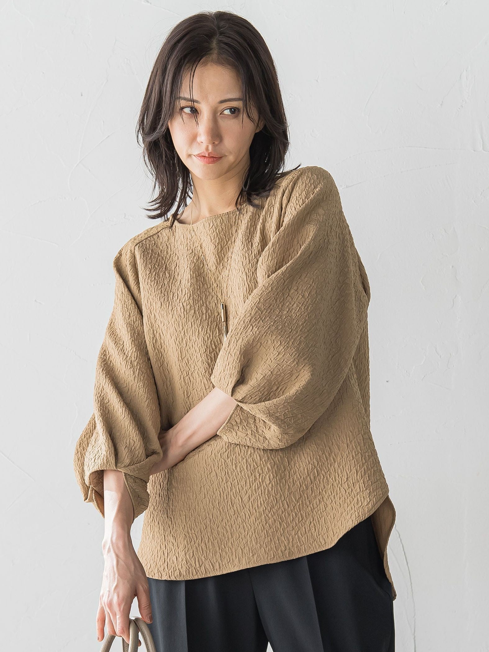 【WEB限定】エアリージャガードブラウス≪洗濯機で洗える≫