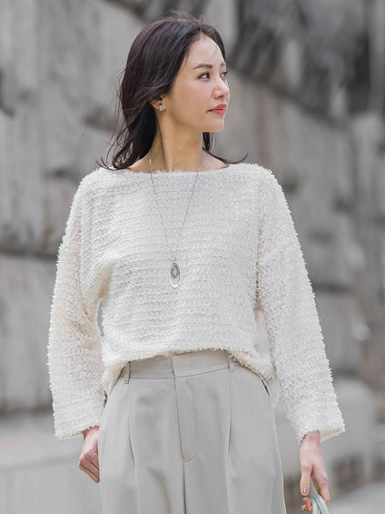 カットジャガードブラウス