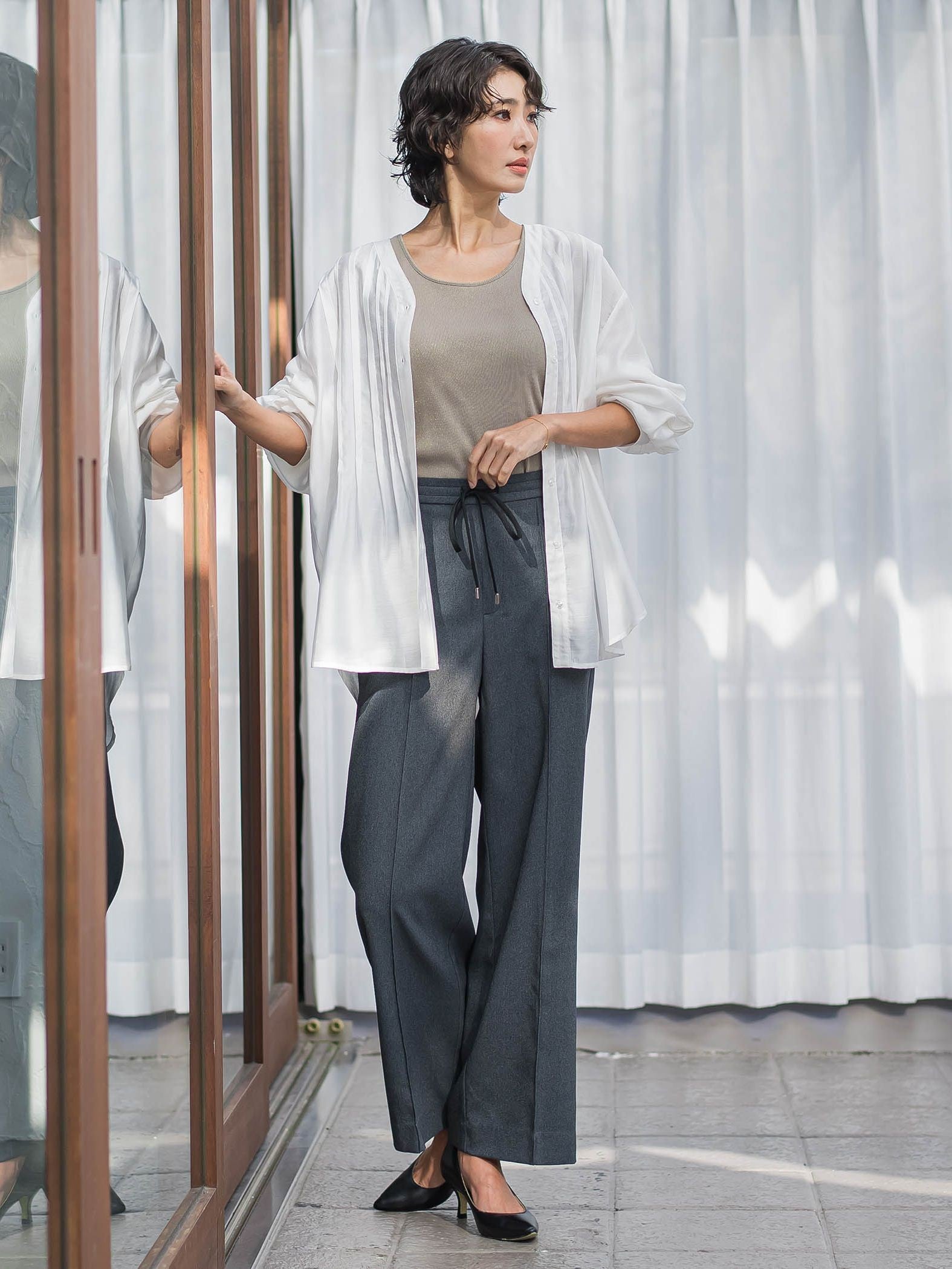 【WEB限定/大きいサイズ】マルーデデニムワイドパンツ